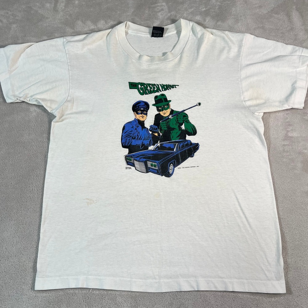 Vintage 1991 The Green Hornet T-Shirt Men's XL White Single Stitch Screen Stars